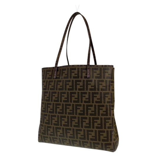 FENDI フェンディ ズッカ ブラウン 茶 ゴールド金具 PVC 6BH211 トートバッグ 肩掛け  レディース