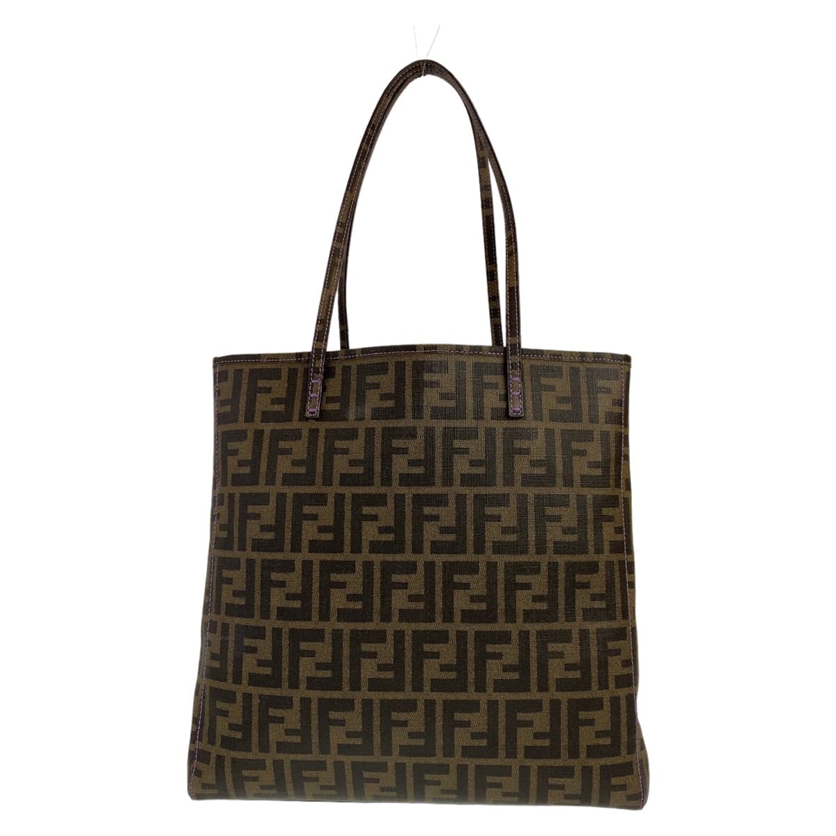 FENDI フェンディ ズッカ ブラウン 茶 ゴールド金具 PVC 6BH211 トートバッグ 肩掛け  レディース