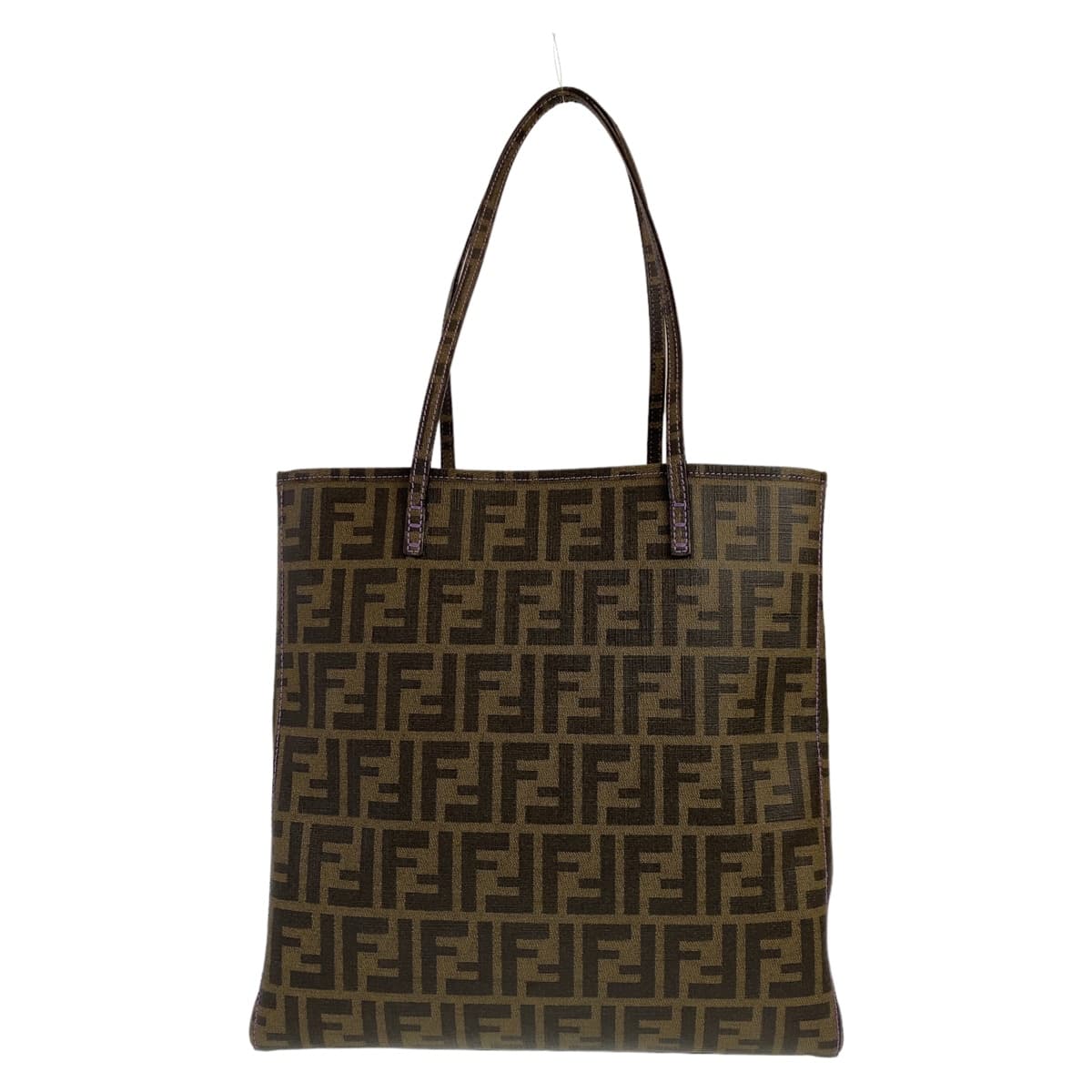 FENDI フェンディ ズッカ ブラウン 茶 ゴールド金具 PVC 6BH211 トートバッグ 肩掛け  レディース