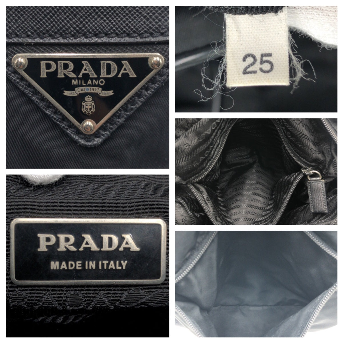 12516
 PRADA Tessuto Triangle Logo Unisex Black Silver Hardware Nylon Crossbody Shoulder Bag Messenger Bag Men's