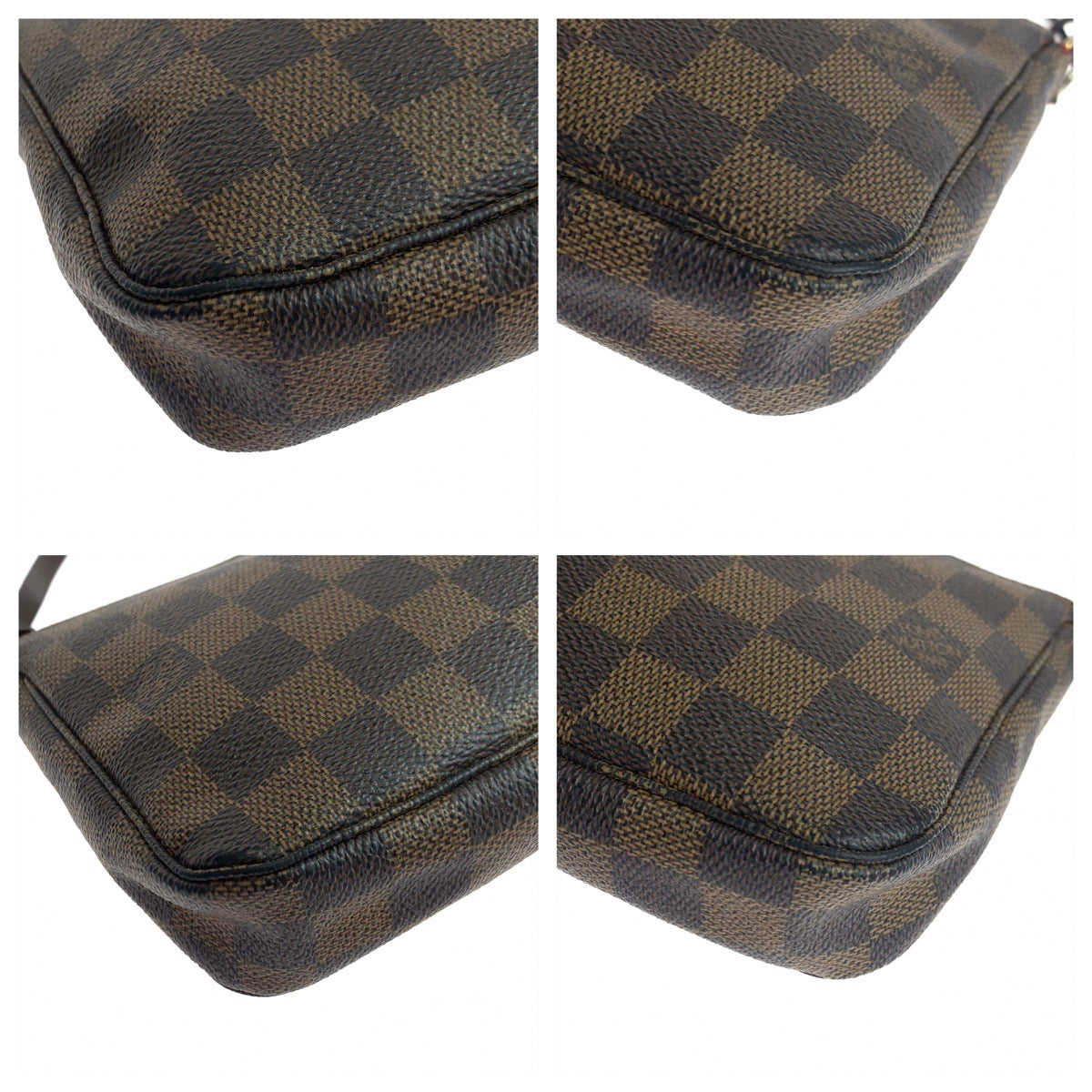 LOUIS VUITTON ルイヴィトン ダミエ エベヌ ナヴォナ アクセソワール ブラウン 茶 ゴールド金具 PVC N51985 ハンドバッグ アクセサリーポーチ  レディース