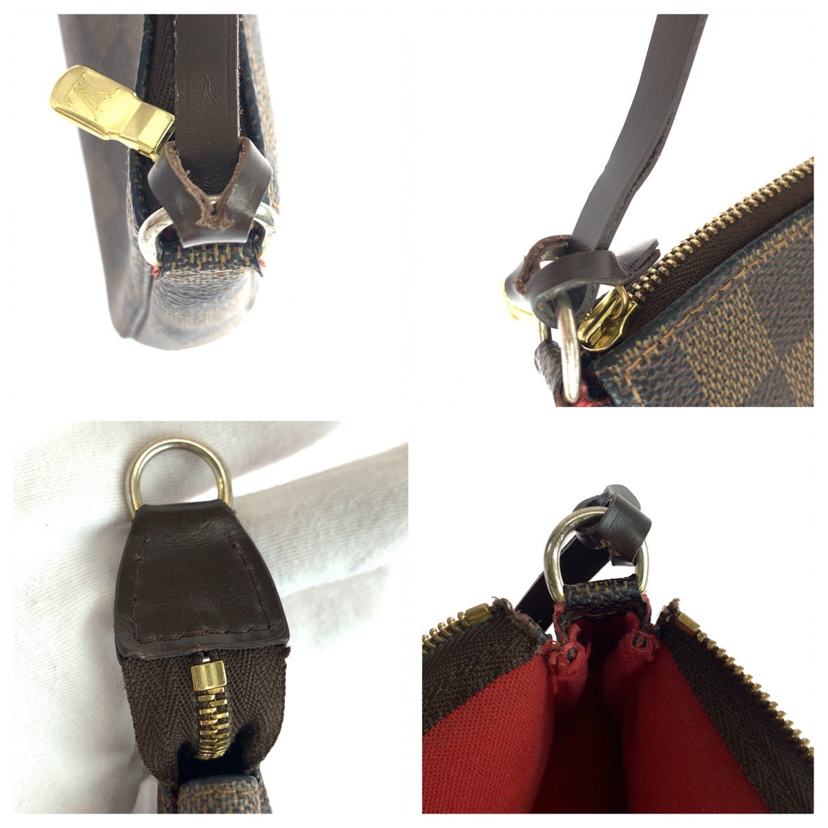 LOUIS VUITTON ルイヴィトン ダミエ エベヌ ナヴォナ アクセソワール ブラウン 茶 ゴールド金具 PVC N51985 ハンドバッグ アクセサリーポーチ  レディース