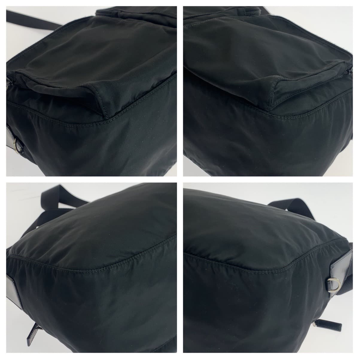 PRADA Tessuto Triangle Logo Plate Black Nylon Crossbody Shoulder Bag Messenger Bag Men's