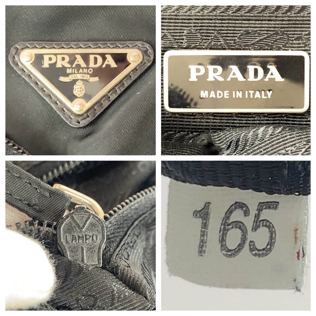 PRADA Tessuto Triangle Logo Plate Black Nylon Crossbody Shoulder Bag Messenger Bag Men's