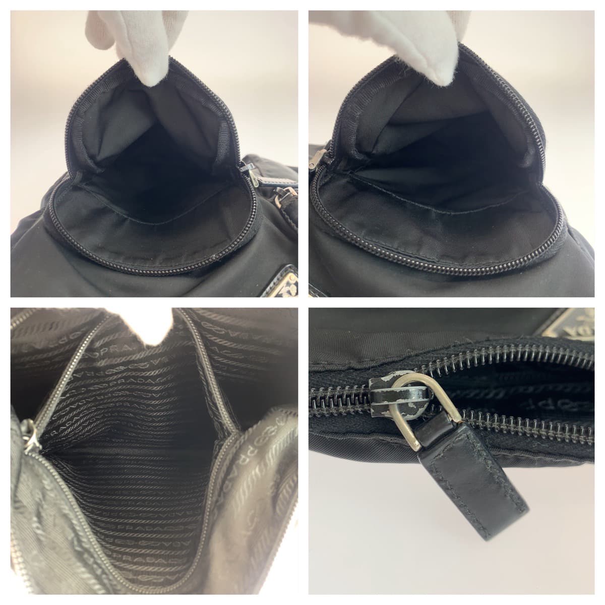 PRADA Tessuto Triangle Logo Plate Black Nylon Crossbody Shoulder Bag Messenger Bag Men's