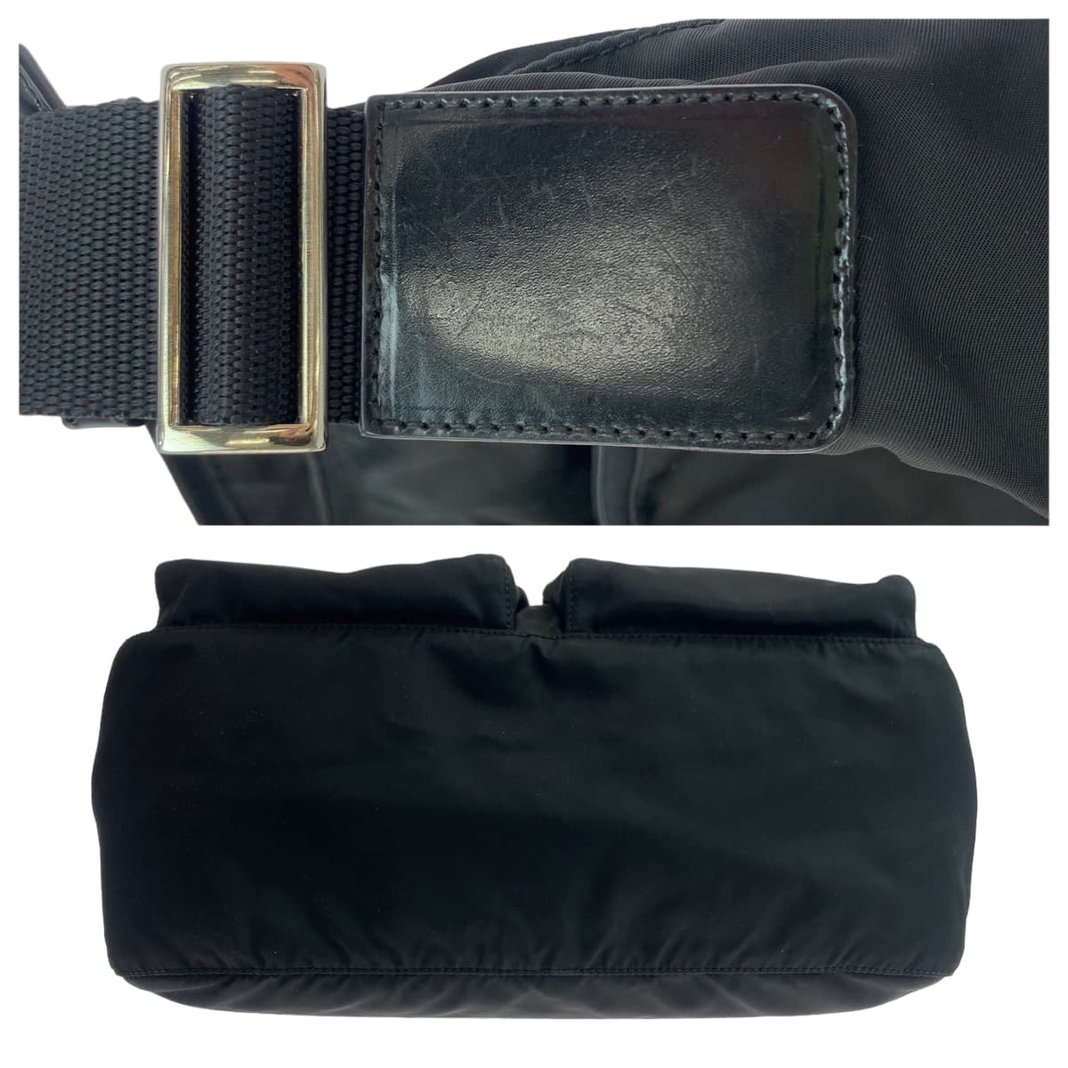 PRADA Tessuto Triangle Logo Plate Black Nylon Crossbody Shoulder Bag Messenger Bag Men's