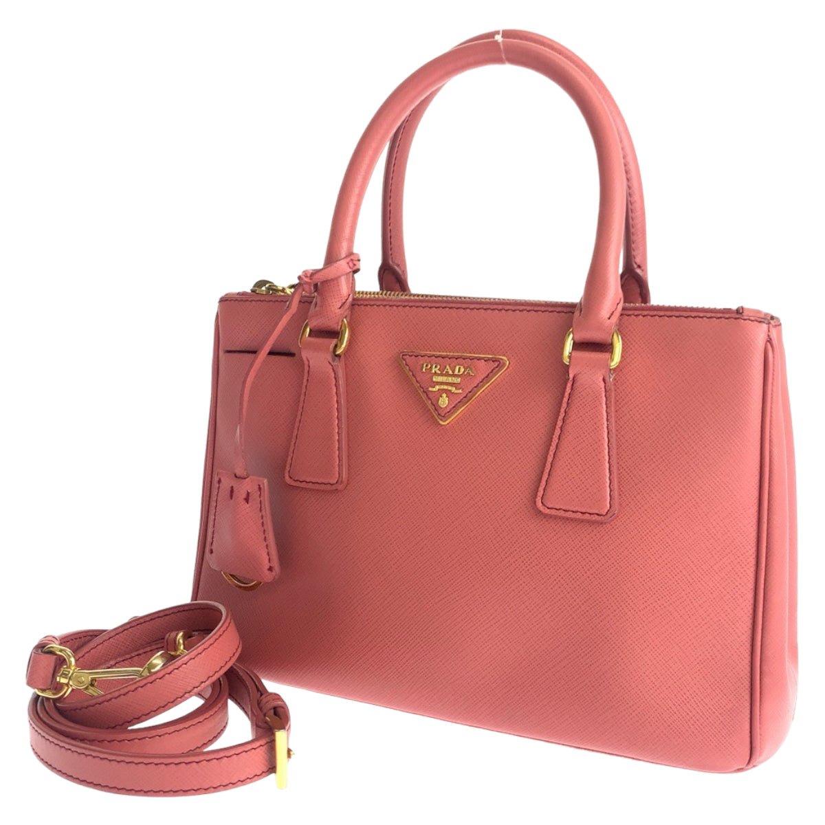 PRADA Prada Galleria Saffiano Pink Gold Hardware Leather BN2316 Shoulder Bag Handbag 2way Women's