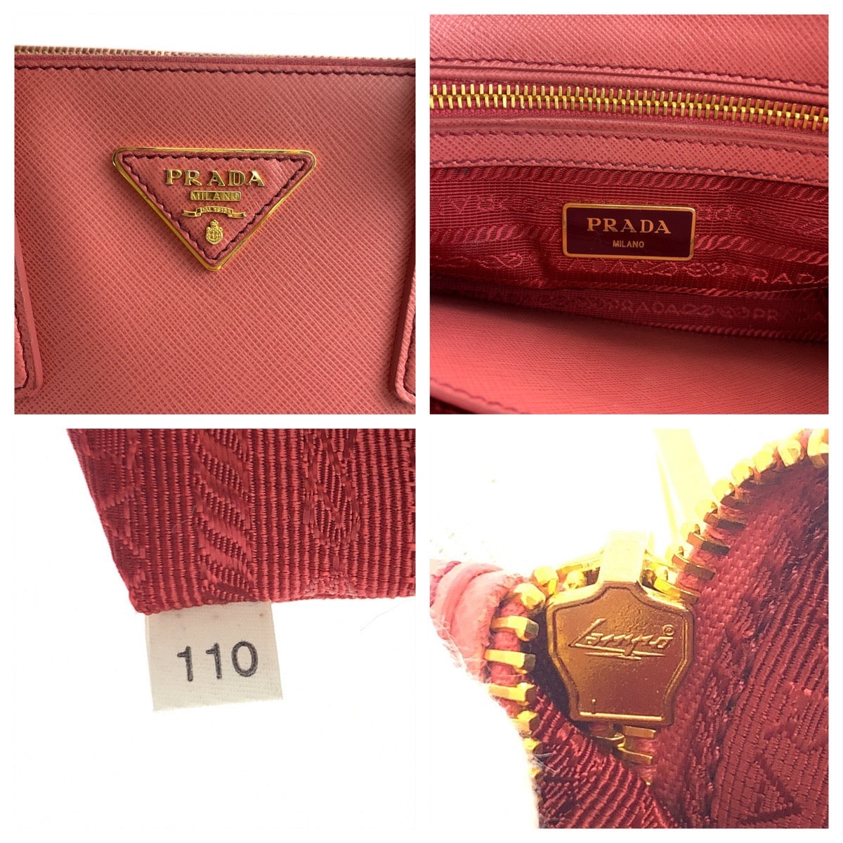 PRADA Prada Galleria Saffiano Pink Gold Hardware Leather BN2316 Shoulder Bag Handbag 2way Women's