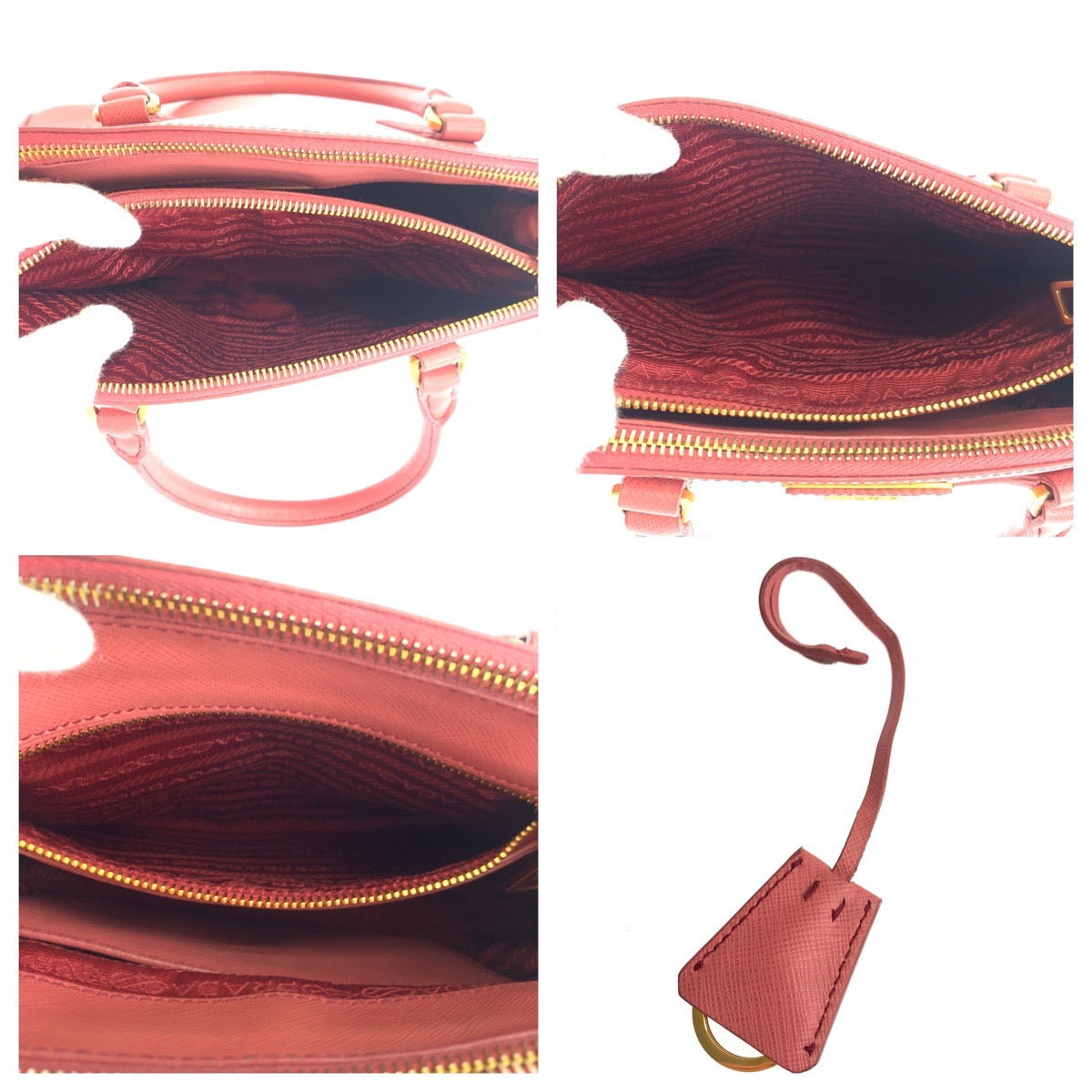 PRADA Prada Galleria Saffiano Pink Gold Hardware Leather BN2316 Shoulder Bag Handbag 2way Women's