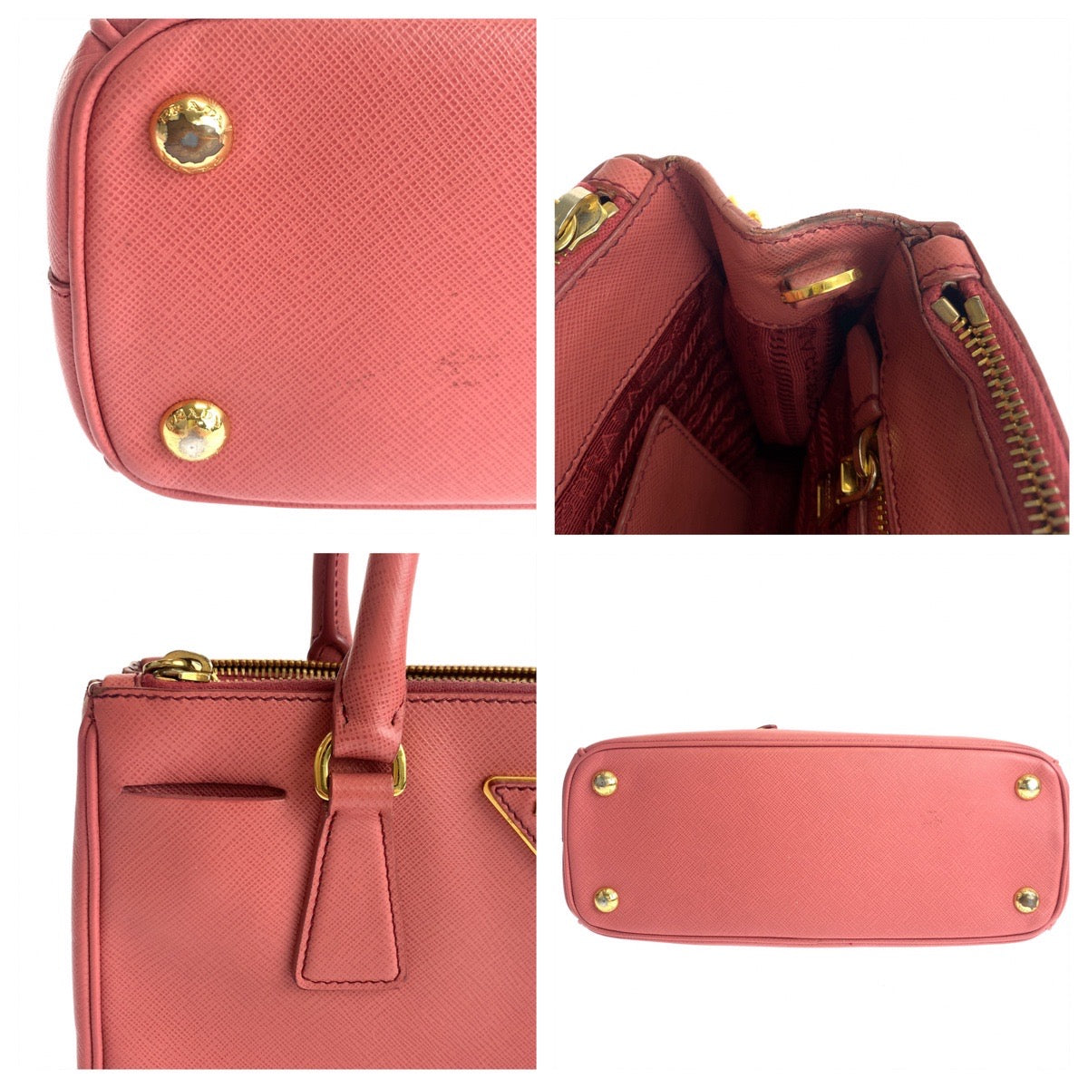 PRADA Prada Galleria Saffiano Pink Gold Hardware Leather BN2316 Shoulder Bag Handbag 2way Women's