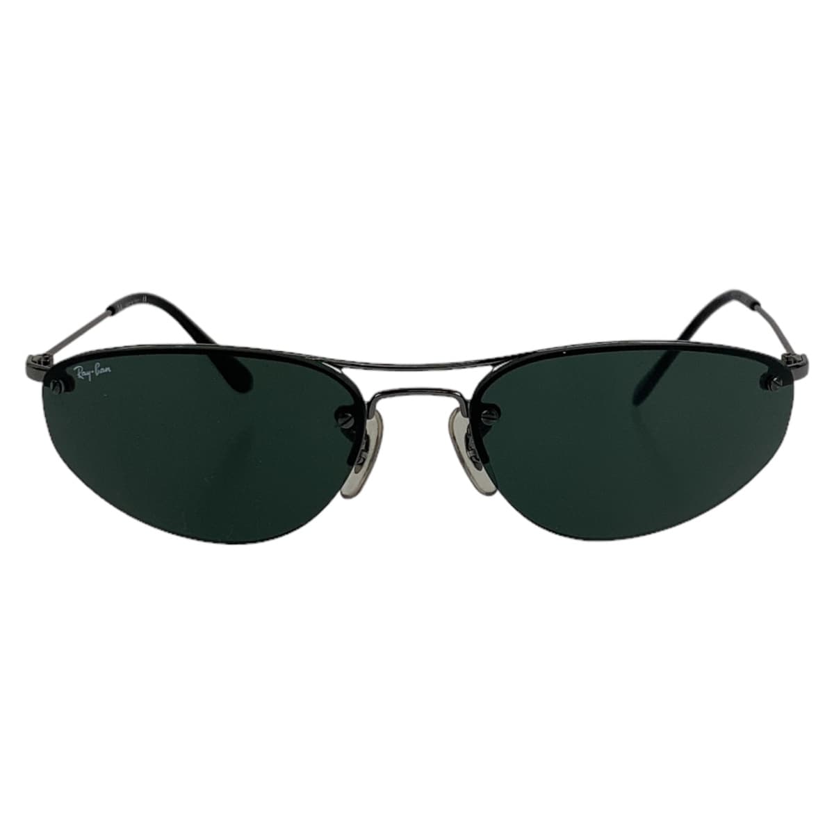 Ray-Ban Black Metal RB3155 004/71 57▫️16 Oval Sunglasses for Men
