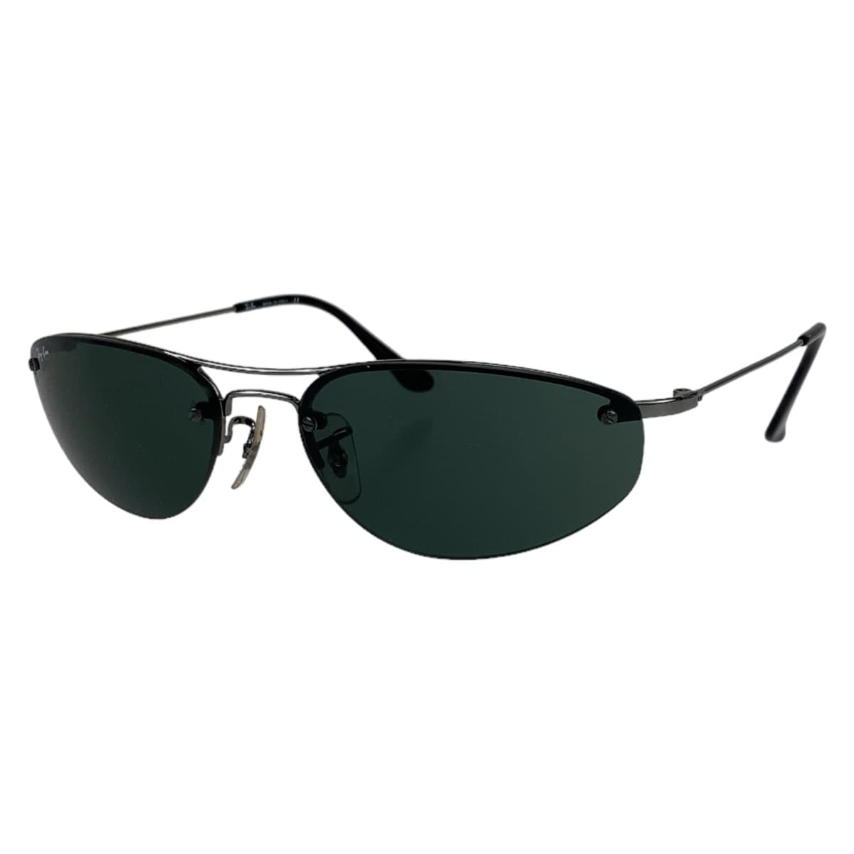 Ray-Ban Black Metal RB3155 004/71 57▫️16 Oval Sunglasses for Men