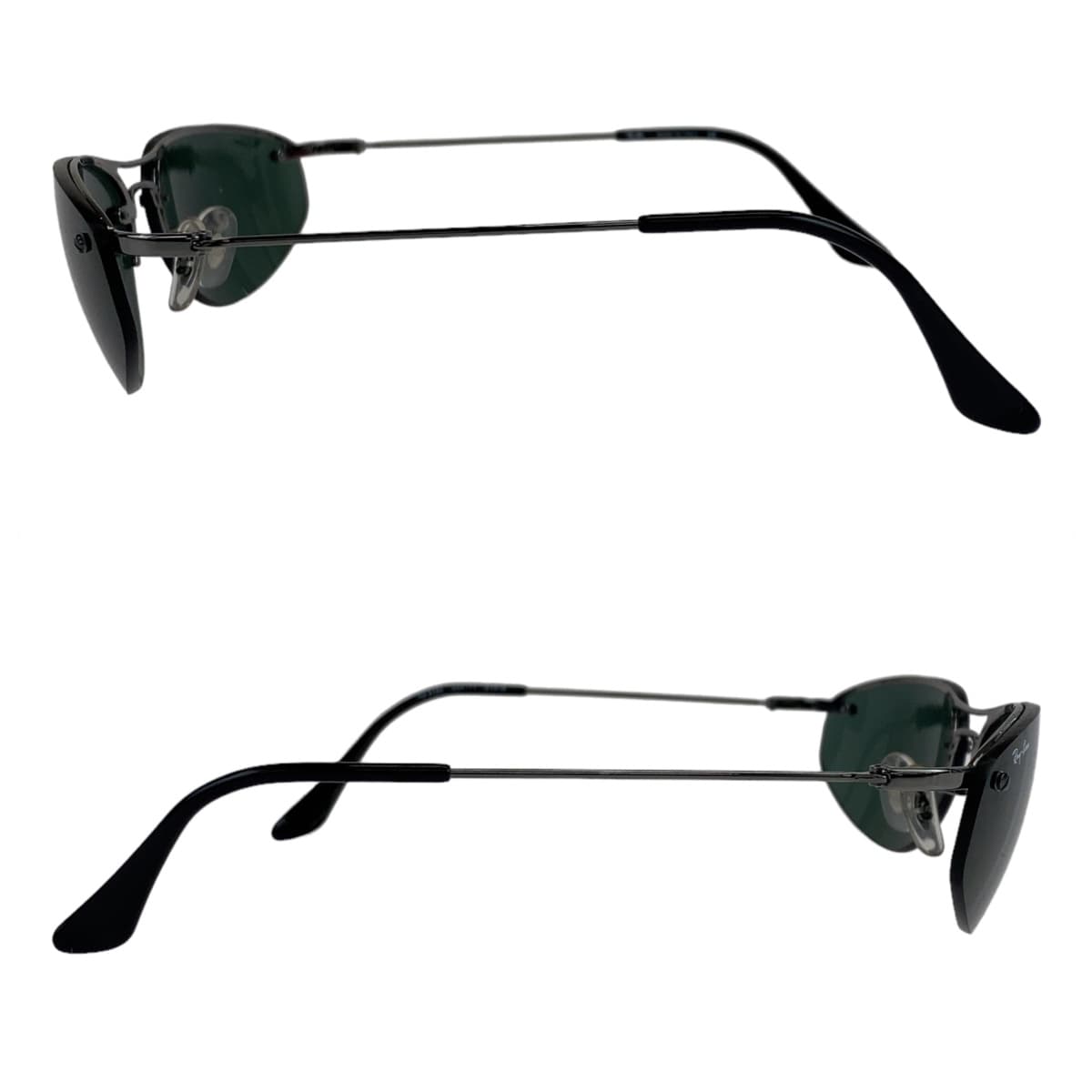 Ray-Ban Black Metal RB3155 004/71 57▫️16 Oval Sunglasses for Men