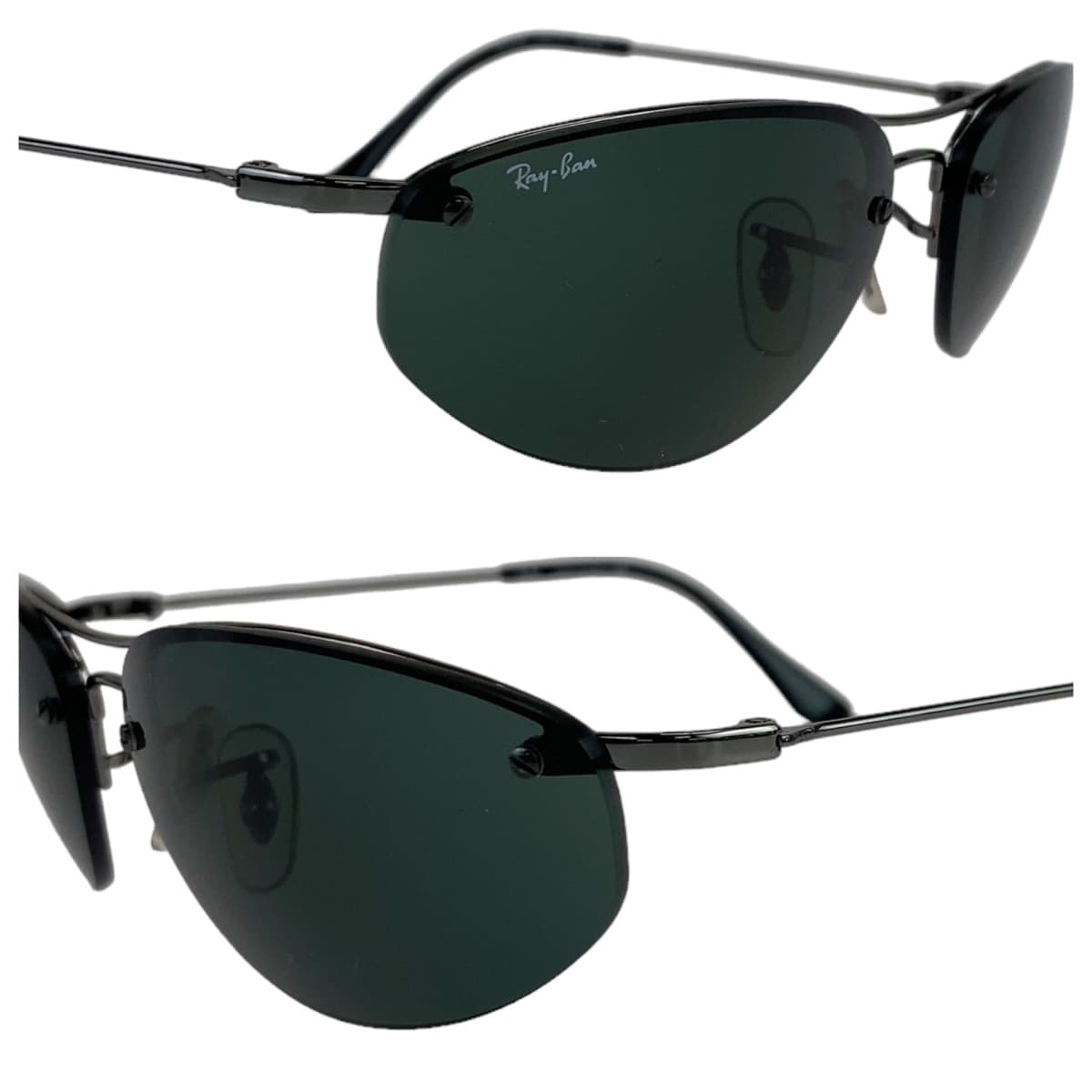 Ray-Ban Black Metal RB3155 004/71 57▫️16 Oval Sunglasses for Men