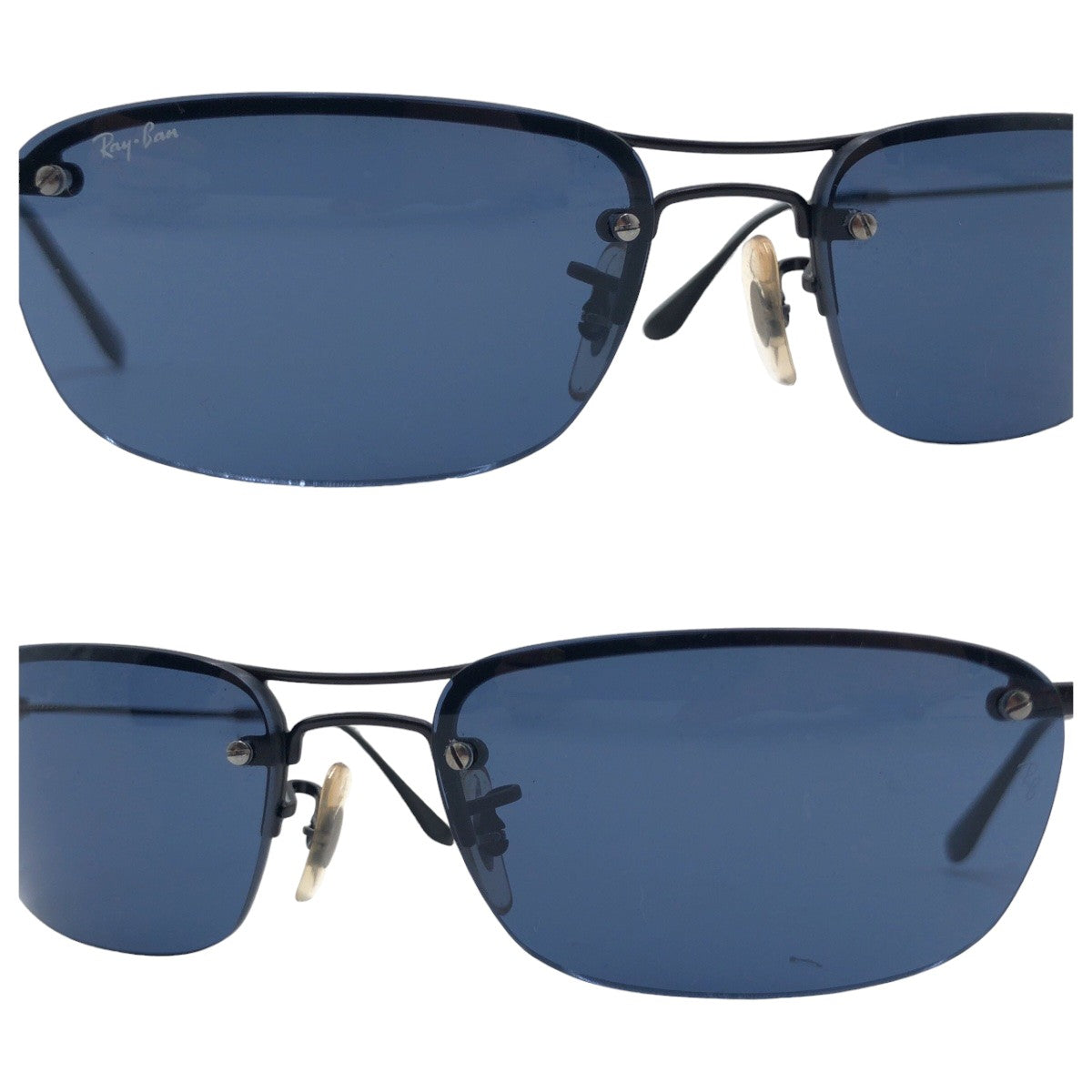 Ray-Ban B&amp;L Bausch &amp; Lomb Unisex Blue Black Metal RB3155 006/80 57□16 Sunglasses Square Men's