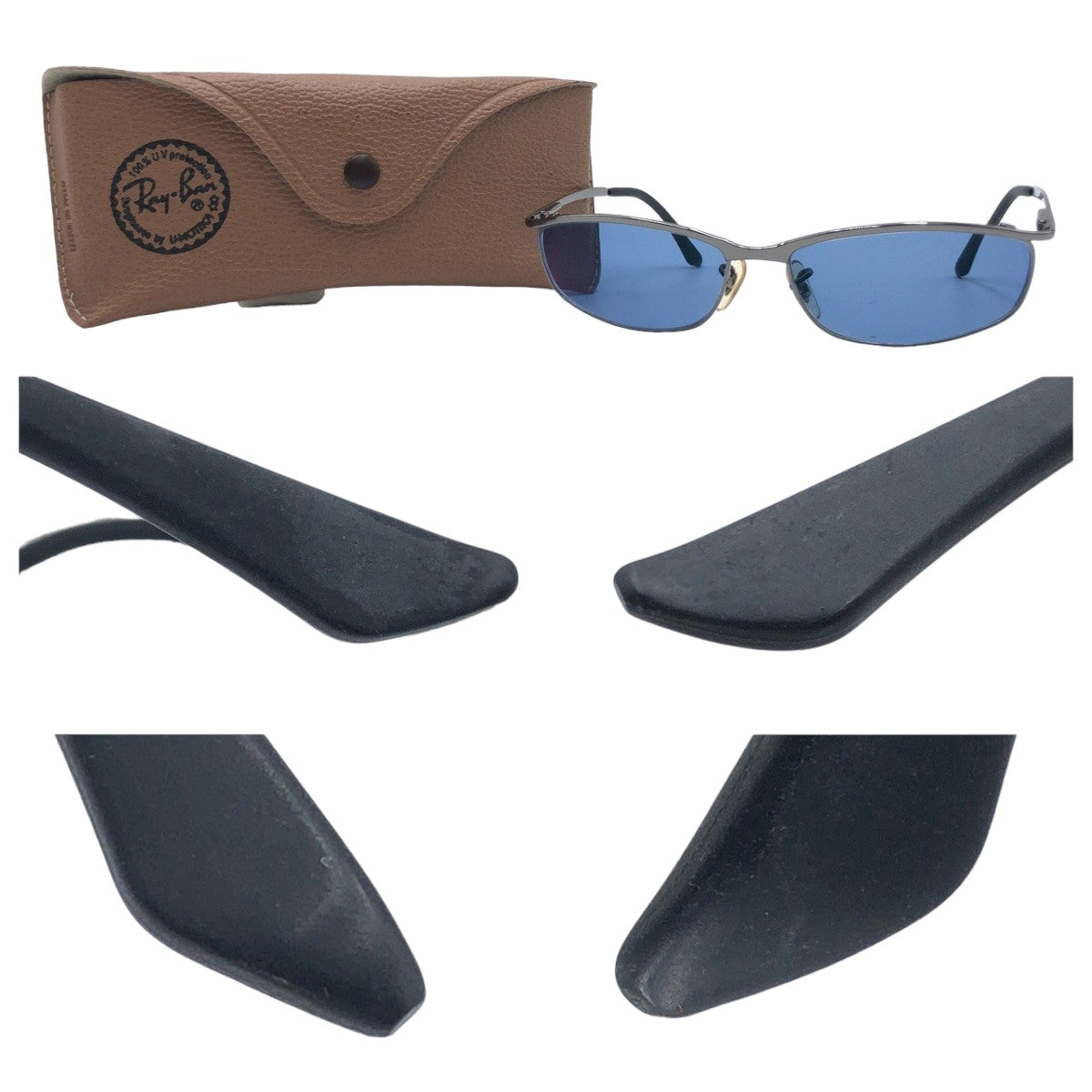 Ray-Ban ELEGANCE 004 Blue Silver Metal RB3177 59□15 Sunglasses with prescription, square, for men