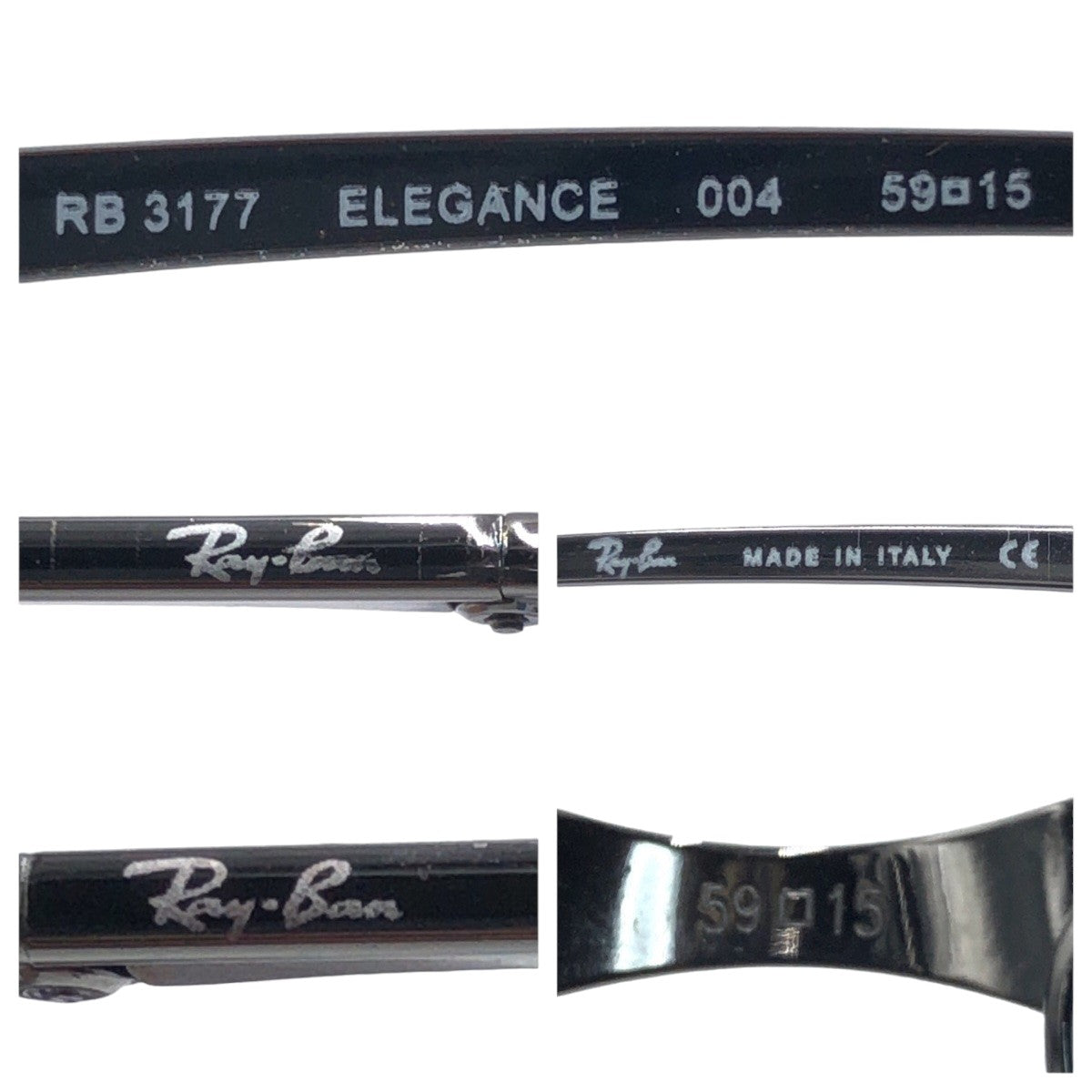 Ray-Ban ELEGANCE 004 Blue Silver Metal RB3177 59□15 Sunglasses with prescription, square, for men