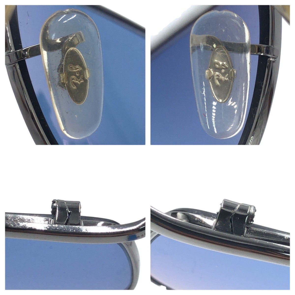 Ray-Ban ELEGANCE 004 Blue Silver Metal RB3177 59□15 Sunglasses with prescription, square, for men