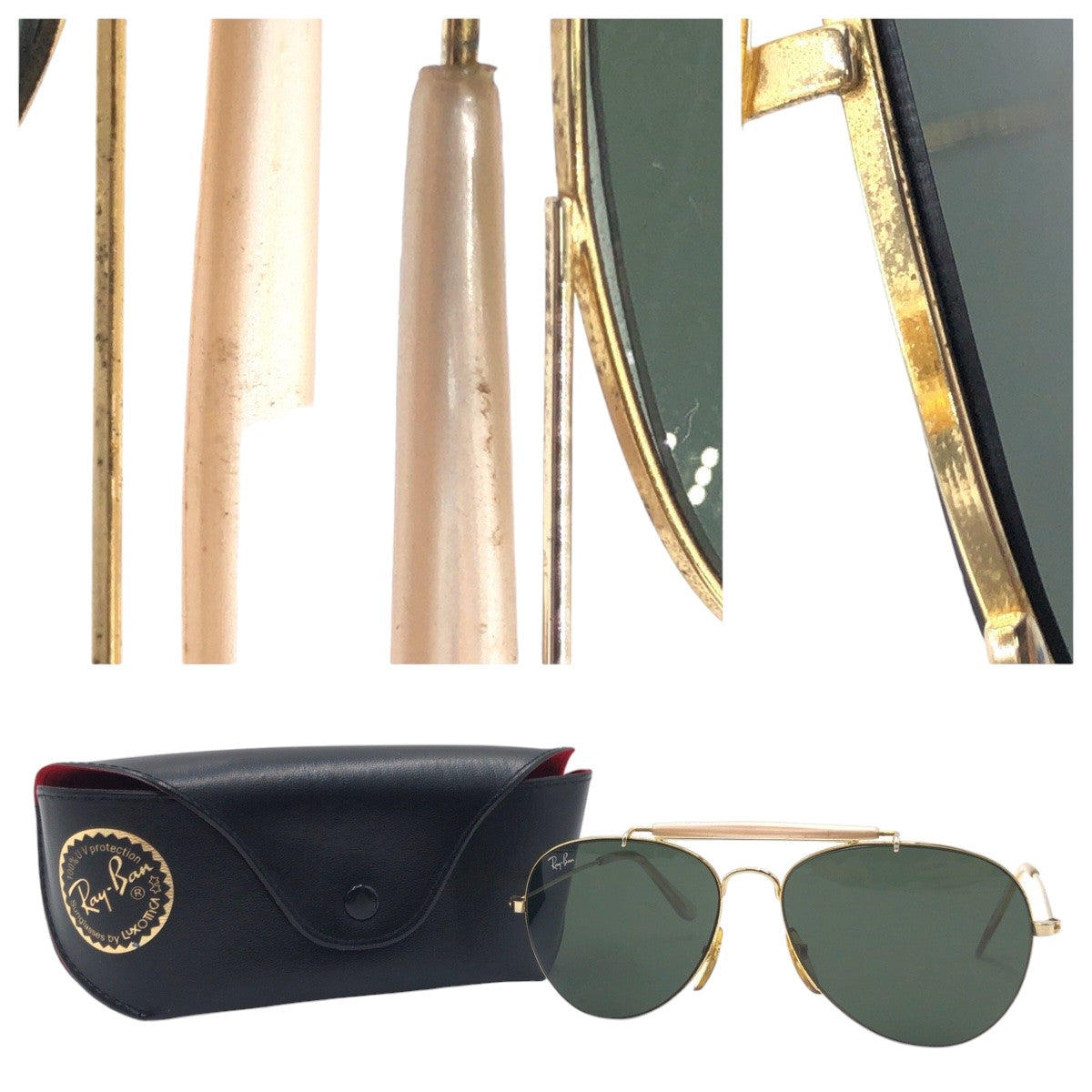 12514
Ray-Ban レイバン ヴィンテージ アビエーター 男女兼用 ゴールド ブラック メタル JC7103 サングラス ティアドロップ  メンズ