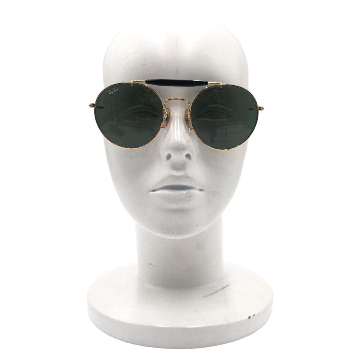 Ray-Ban B&amp;L RAY-BAN USAB Outdoorsman Unisex Gold Black Metal W1591 YJBJ Sunglasses Round Men's