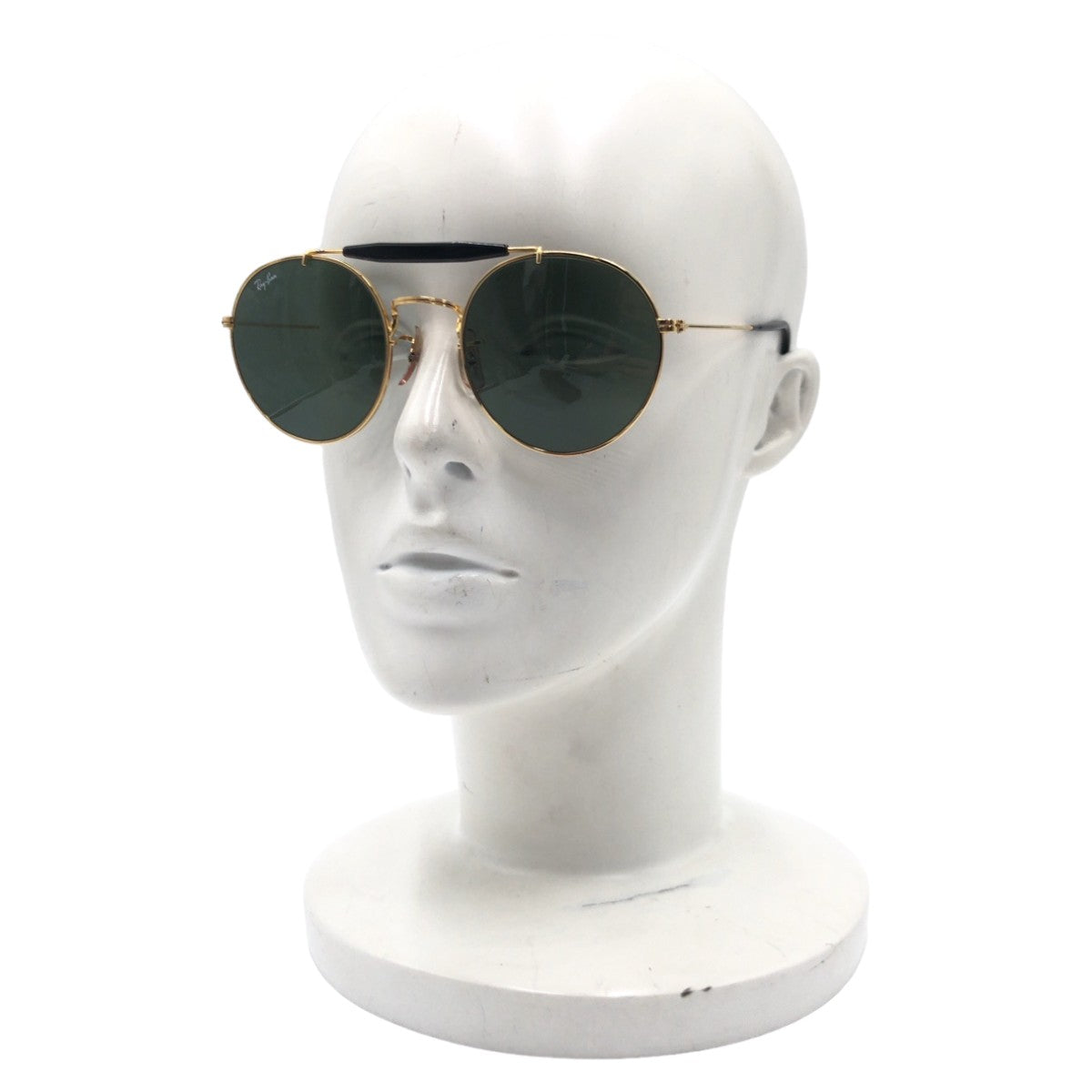 Ray-Ban B&amp;L RAY-BAN USAB Outdoorsman Unisex Gold Black Metal W1591 YJBJ Sunglasses Round Men's