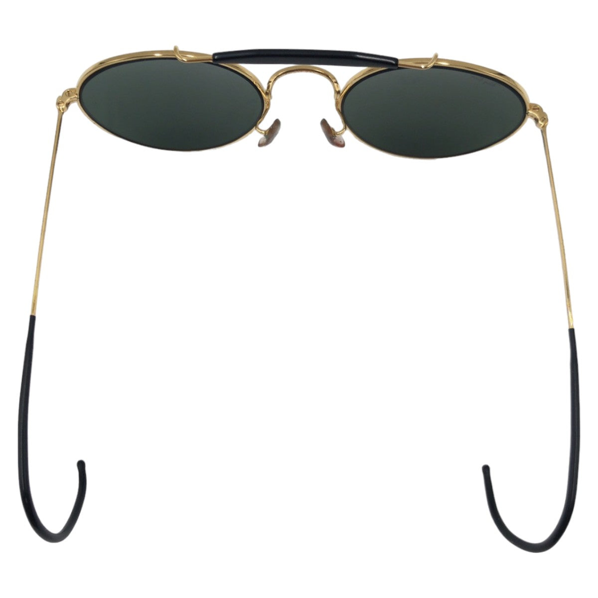 Ray-Ban B&amp;L RAY-BAN USAB Outdoorsman Unisex Gold Black Metal W1591 YJBJ Sunglasses Round Men's