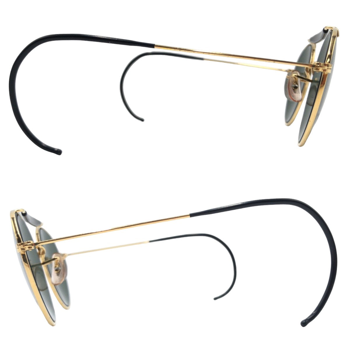 Ray-Ban B&amp;L RAY-BAN USAB Outdoorsman Unisex Gold Black Metal W1591 YJBJ Sunglasses Round Men's