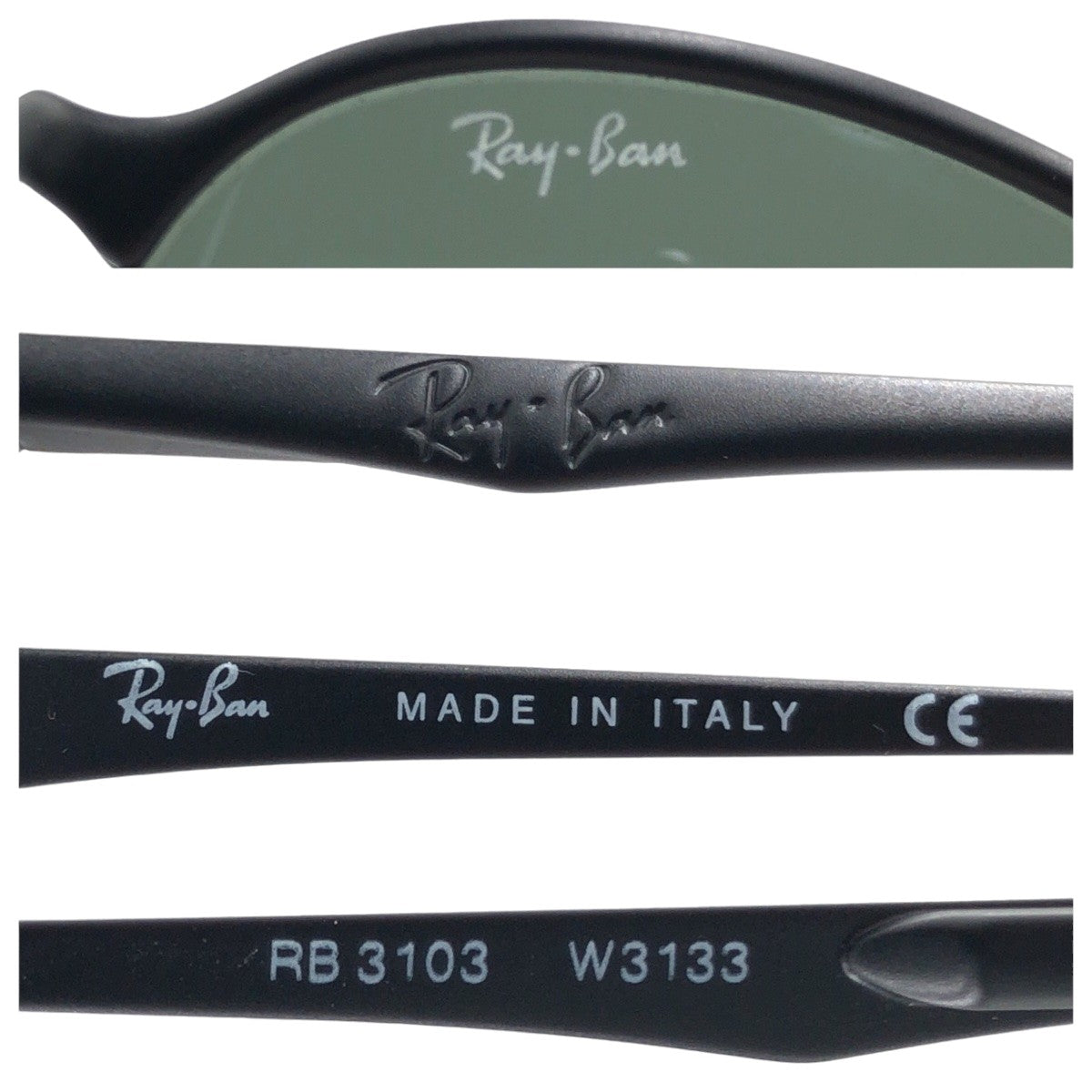 Ray-Ban B&amp;L Bausch &amp; Lomb Unisex Black Metal RB3103 W3133 Oval Sunglasses for Women