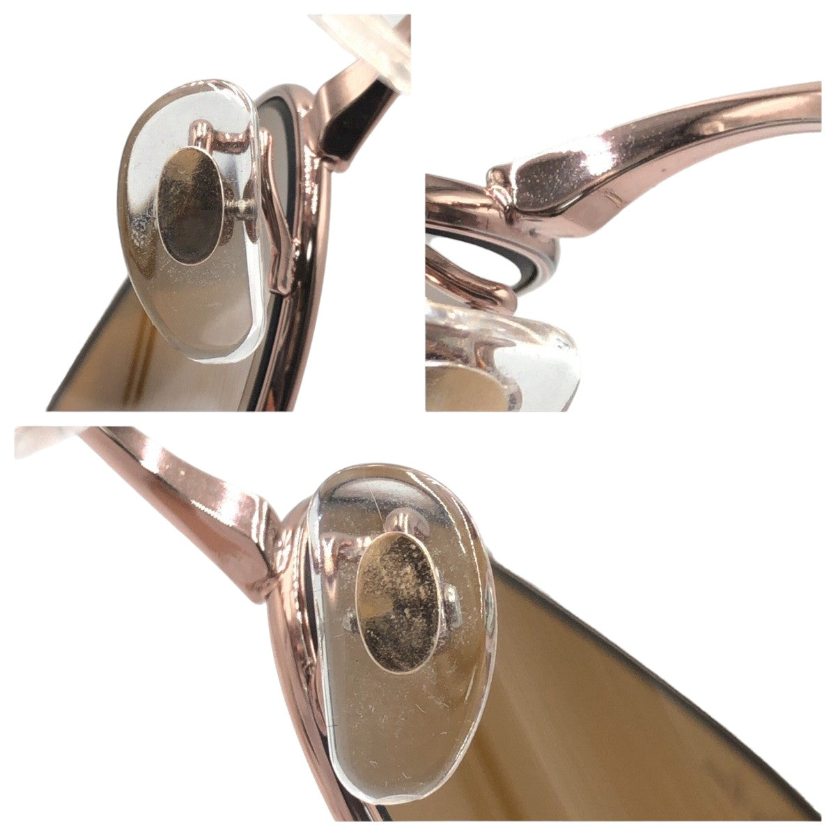 Ray-Ban Pink, Pink Gold, Brown, Metal, RB3150 016 49□19 130 Oval Sunglasses for Women