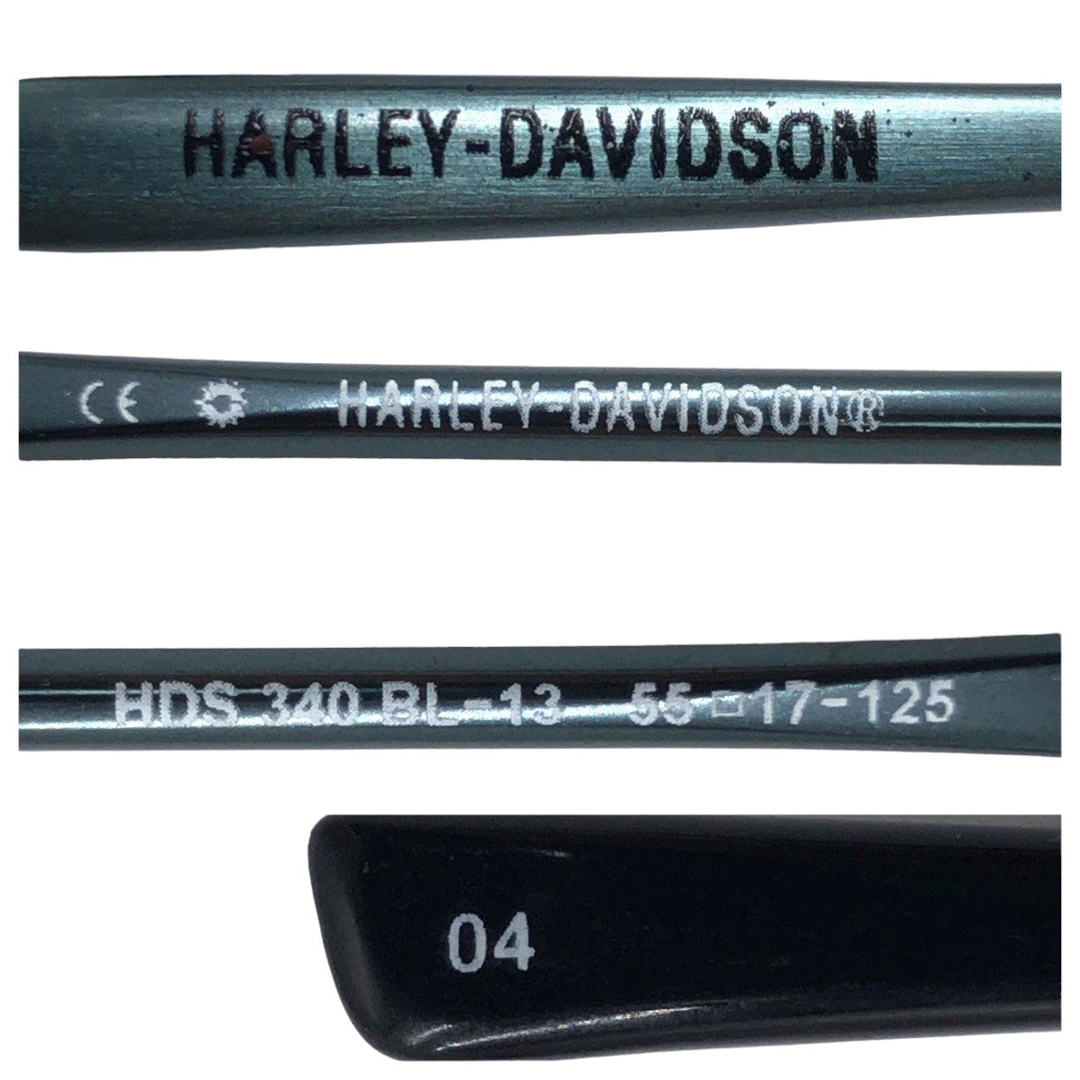 12513
 HARLEY DAVIDSON Harley Davidson Blue Green Metal HDS340 BL13 55□17 125 Sunglasses Square Men's