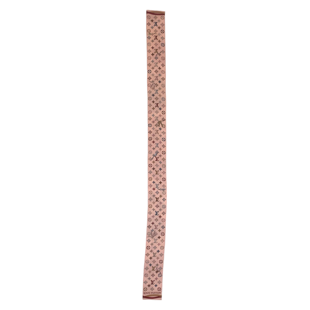 LOUIS VUITTON ルイヴィトン モノグラム バンドー アップ アンド アウェイ ローズクレール ピンク マルチカラー シルク M77680 スカーフ リボン タグ無し  レディース