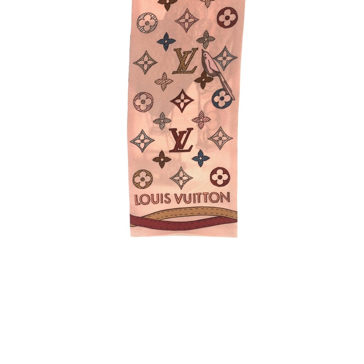 LOUIS VUITTON ルイヴィトン モノグラム バンドー アップ アンド アウェイ ローズクレール ピンク マルチカラー シルク M77680 スカーフ リボン タグ無し  レディース