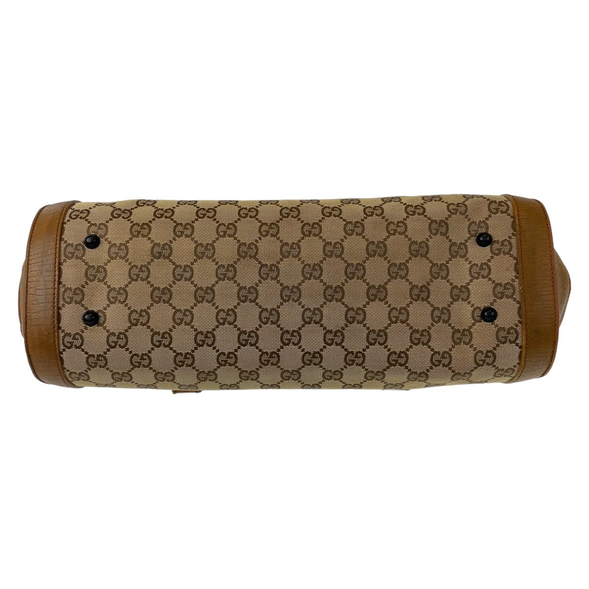 GUCCI グッチ バンブー ベージュ ブラウン キャメル ブラック金具 GGキャンバス / レザー 111715 トートバッグ 肩掛け 筒型  レディース