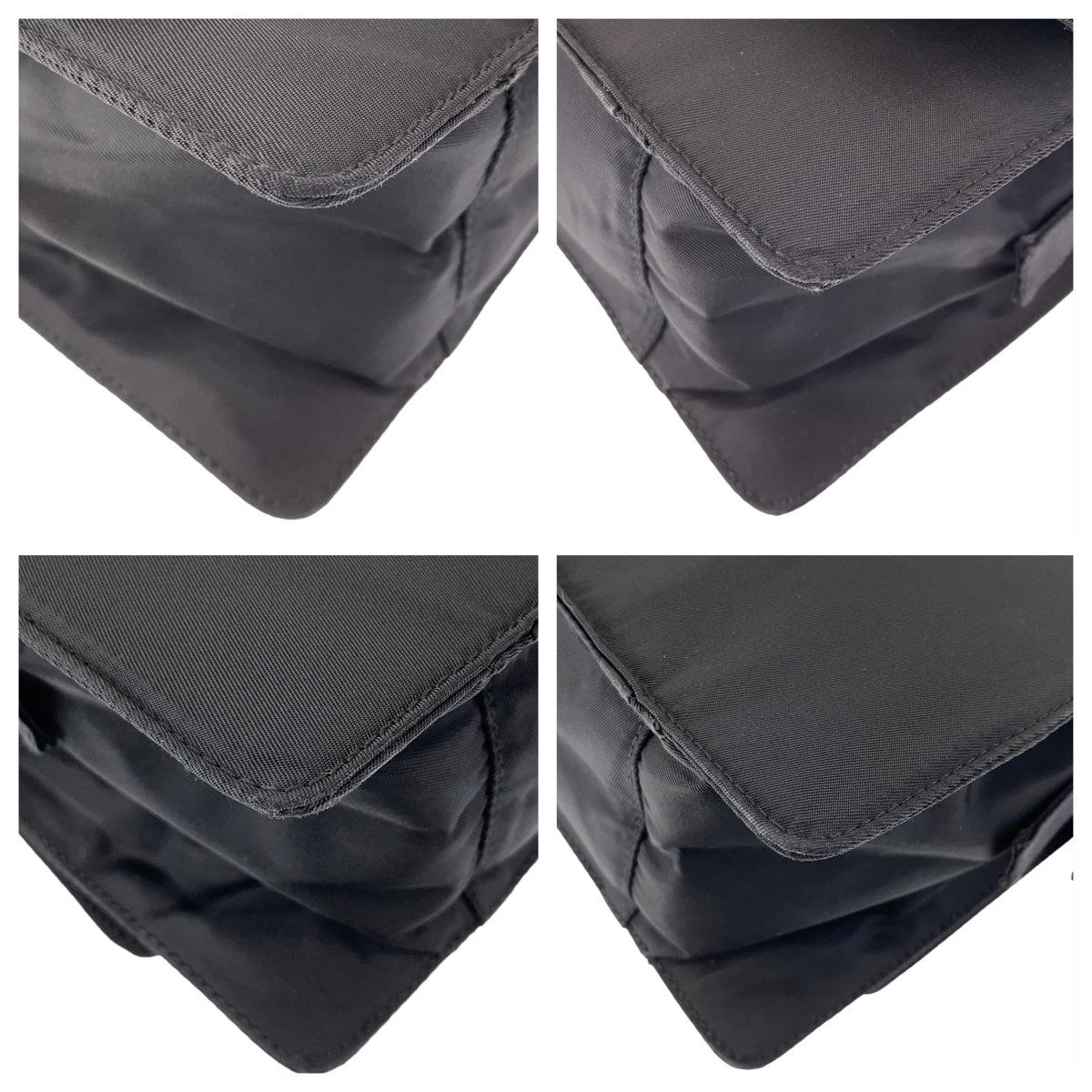 PRADA Tessuto Triangle Logo Plate Black Silver Hardware Nylon Shoulder Bag for Women