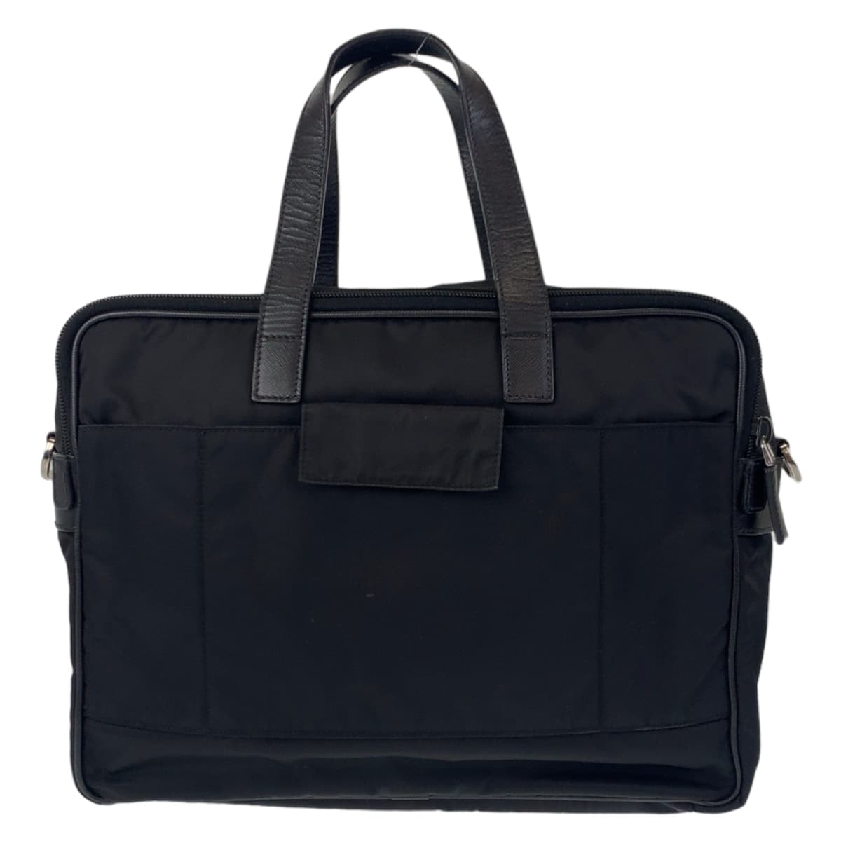 PRADA Prada Tessuto Triangle Logo Black Silver Hardware Nylon Briefcase Carry-on Bag Men's