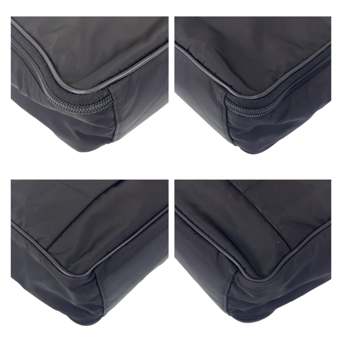 PRADA Prada Tessuto Triangle Logo Black Silver Hardware Nylon Briefcase Carry-on Bag Men's