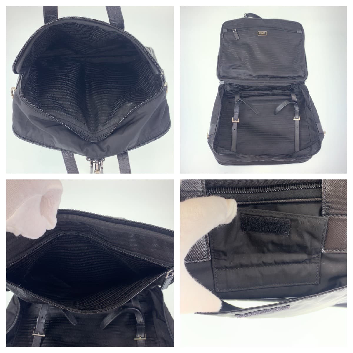 PRADA Prada Tessuto Triangle Logo Black Silver Hardware Nylon Briefcase Carry-on Bag Men's