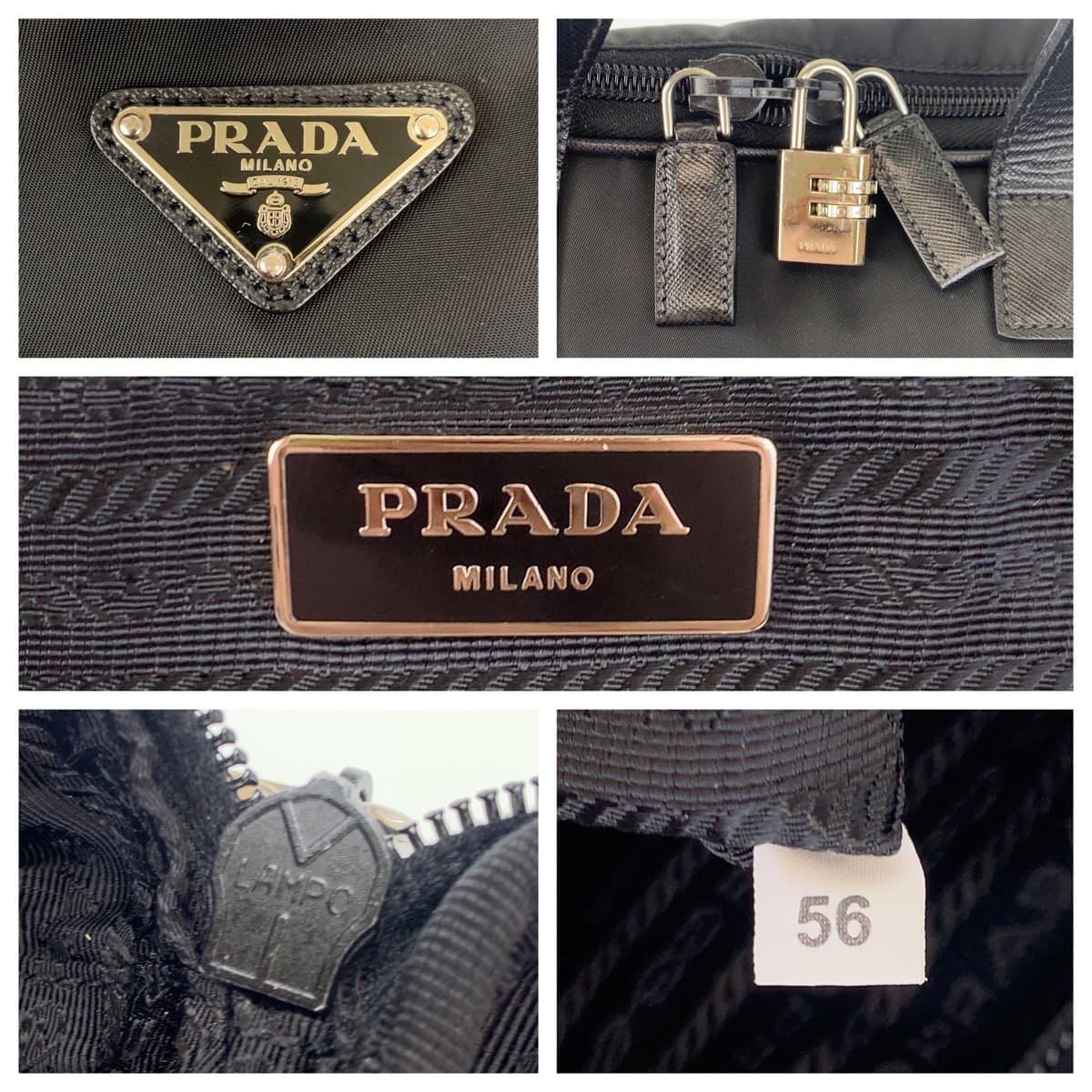 PRADA Prada Tessuto Triangle Logo Black Silver Hardware Nylon Briefcase Carry-on Bag Men's