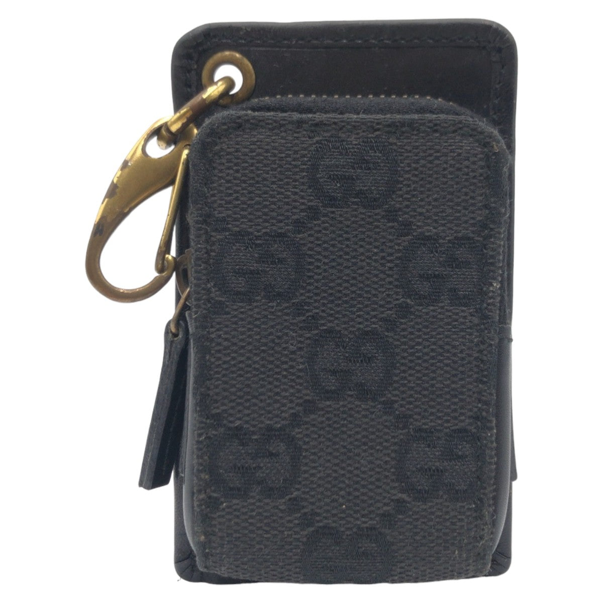 GUCCI グッチ ブラック 黒 ゴールド金具 GGキャンバス キーケース ストラップ  メンズ