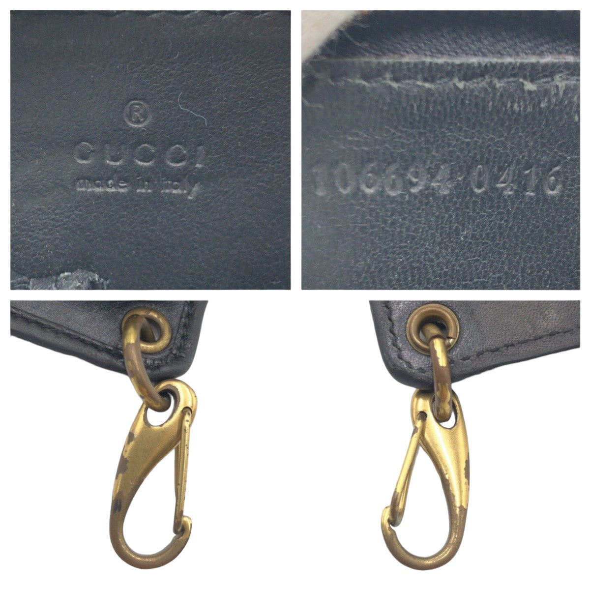 GUCCI グッチ ブラック 黒 ゴールド金具 GGキャンバス キーケース ストラップ  メンズ