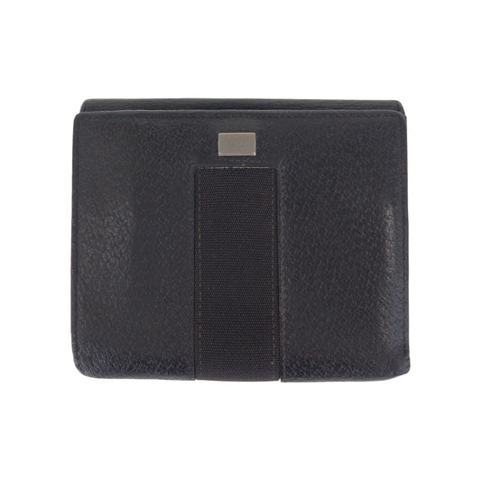 17093
GUCCI グッチ ブラック 黒 シルバー金具 レザー 035 1408 2090 折財布 コンパクトウォレット メンズ B3