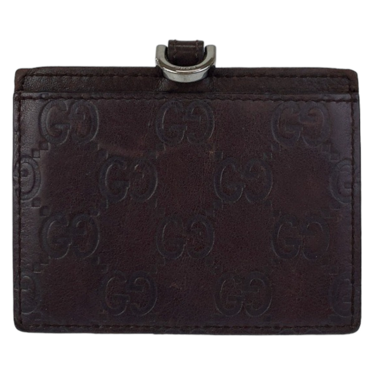 GUCCI グッチ シェリーライン グッチシマ ブラウン 茶 シルバー金具 レザー ストラップ IDケース ネックストラップ  メンズ