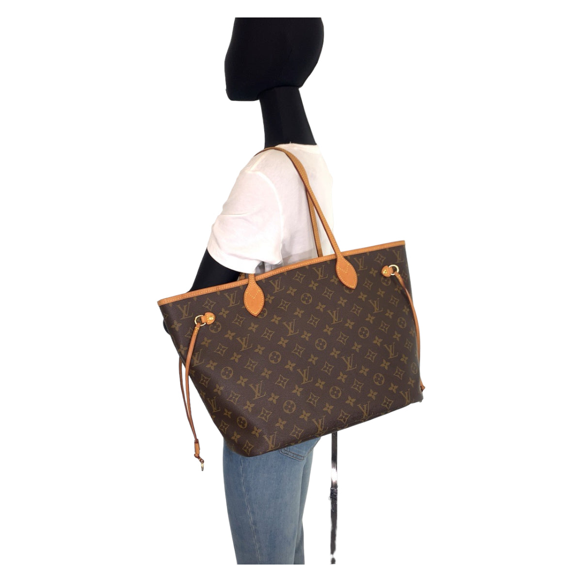 LOUIS VUITTON ルイヴィトン モノグラム ネヴァーフル MM ブラウン 茶 ゴールド金具 PVC M41177 トートバッグ ショルダーバッグ  レディース