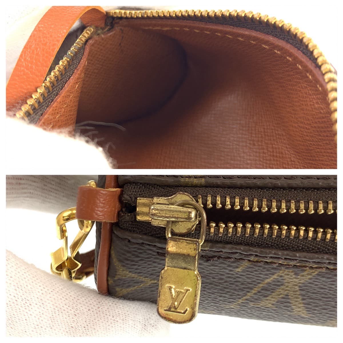 LOUIS VUITTON ルイヴィトン モノグラム パピヨン 付属ポーチ ブラウン 茶 PVC M51385 ハンドバッグ アクセサリーポーチ  レディース