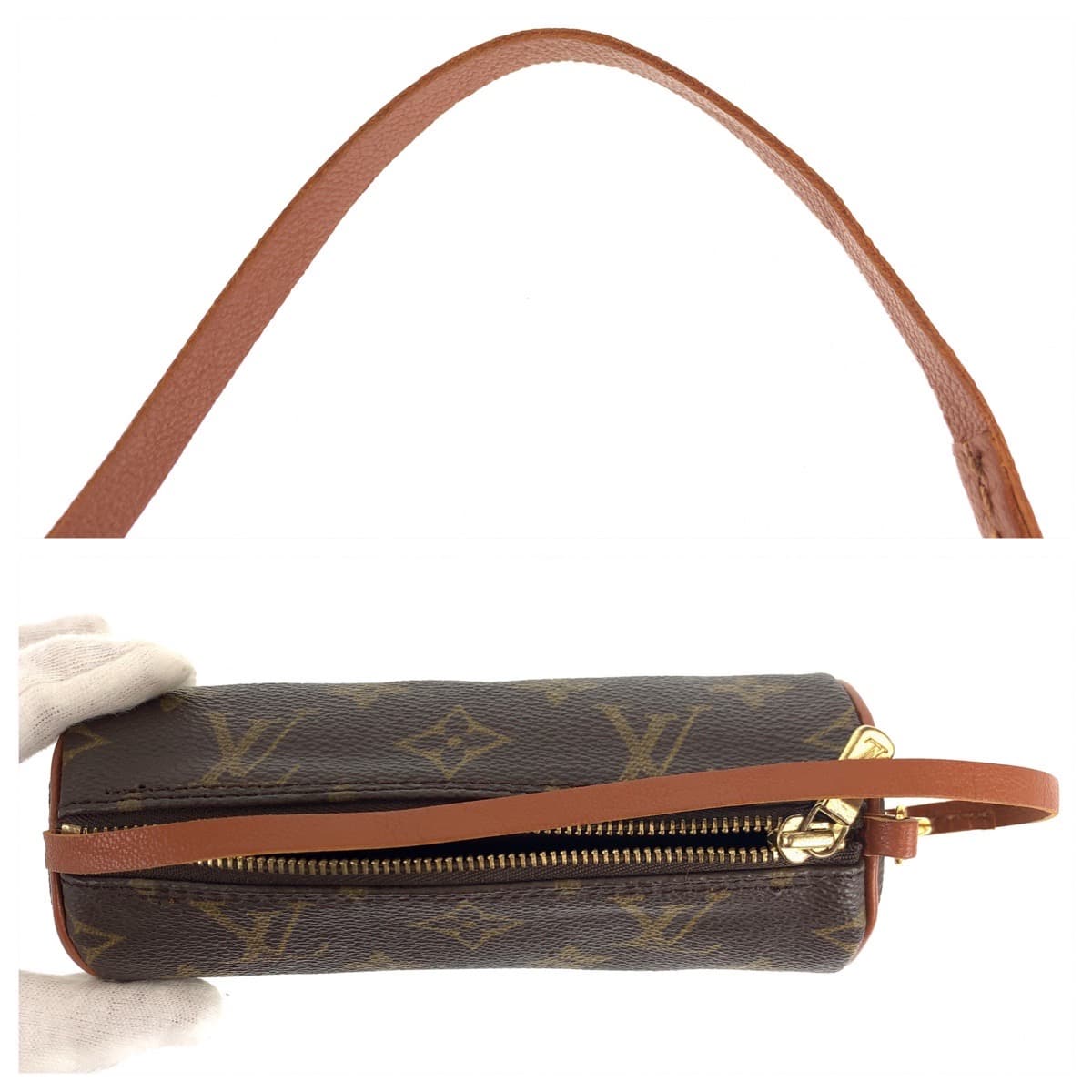 LOUIS VUITTON ルイヴィトン モノグラム パピヨン 付属ポーチ ブラウン 茶 PVC M51385 ハンドバッグ アクセサリーポーチ  レディース
