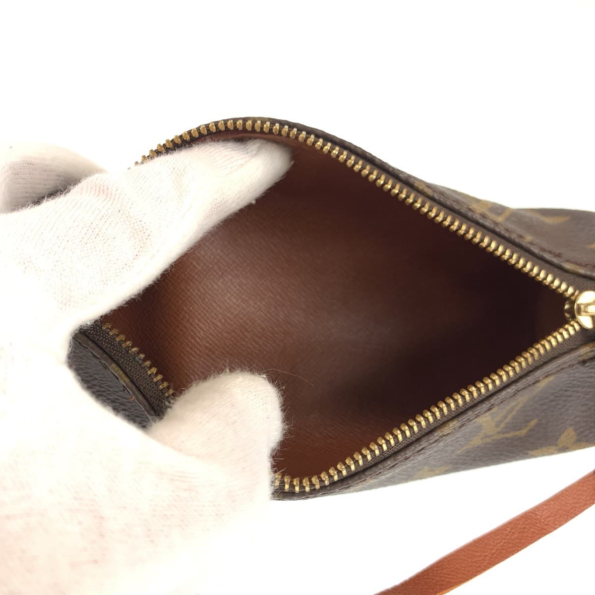 LOUIS VUITTON ルイヴィトン モノグラム パピヨン 付属ポーチ ブラウン 茶 PVC M51385 ハンドバッグ アクセサリーポーチ  レディース