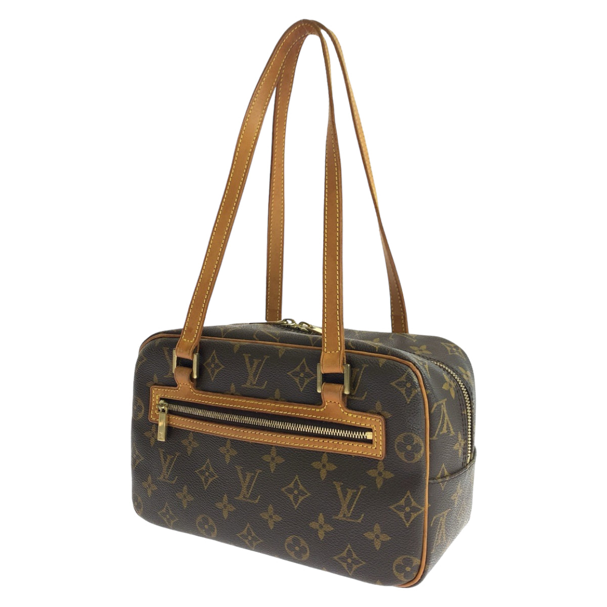 LOUIS VUITTON ルイヴィトン モノグラム シテ MM ベタ無し ブラウン 茶 ゴールド金具 PVC M51182 ショルダーバッグ ハンドバッグ 肩掛け  レディース