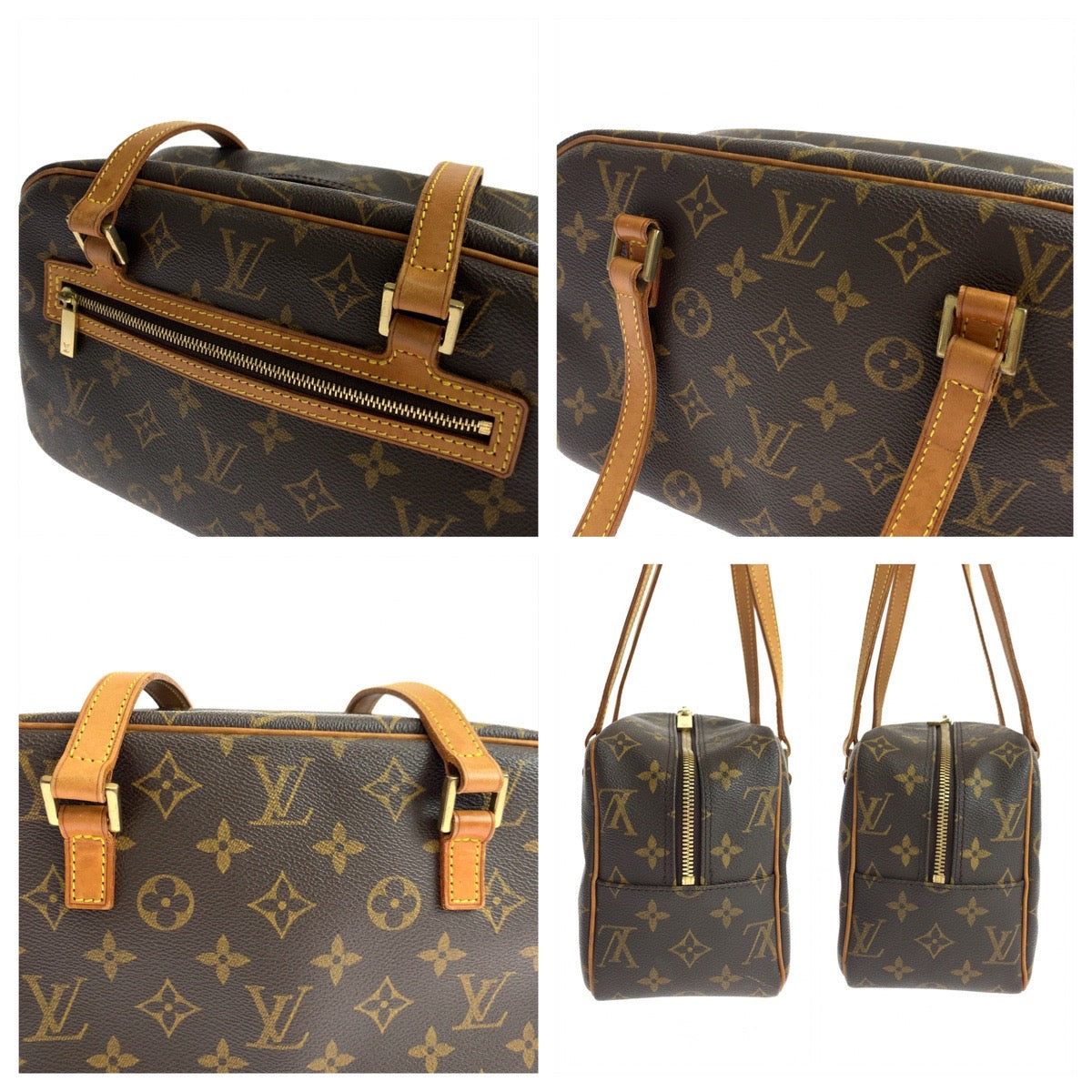 LOUIS VUITTON ルイヴィトン モノグラム シテ MM ベタ無し ブラウン 茶 ゴールド金具 PVC M51182 ショルダーバッグ ハンドバッグ 肩掛け  レディース