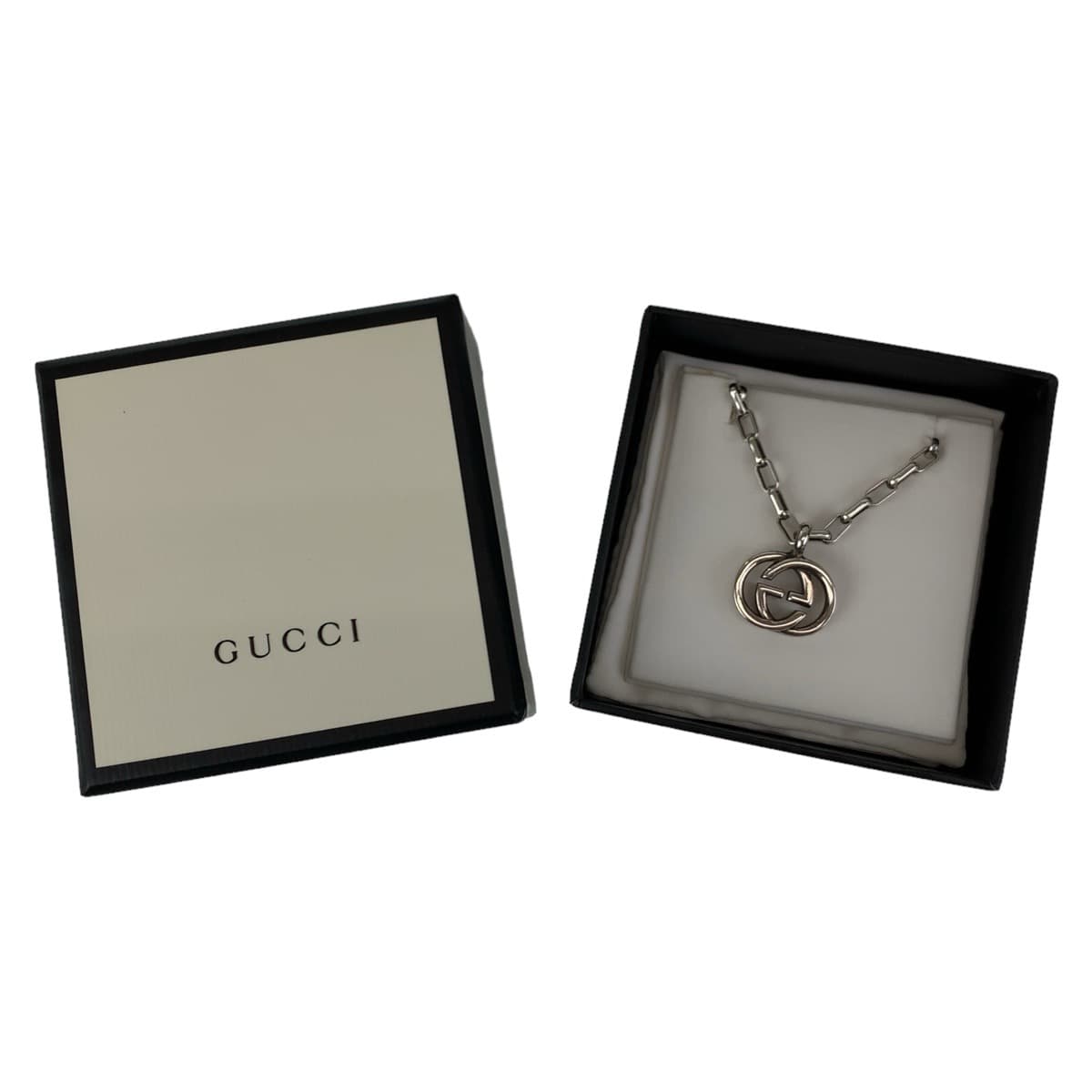 GUCCI グッチ GGロゴ インターロッキング 男女兼用 シルバー 銀 シルバー925 ネックレス ペンダント  レディース