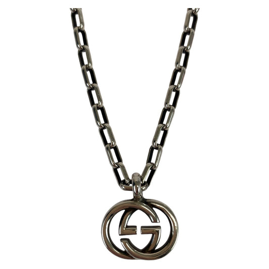 GUCCI グッチ GGロゴ インターロッキング 男女兼用 シルバー 銀 シルバー925 ネックレス ペンダント  レディース